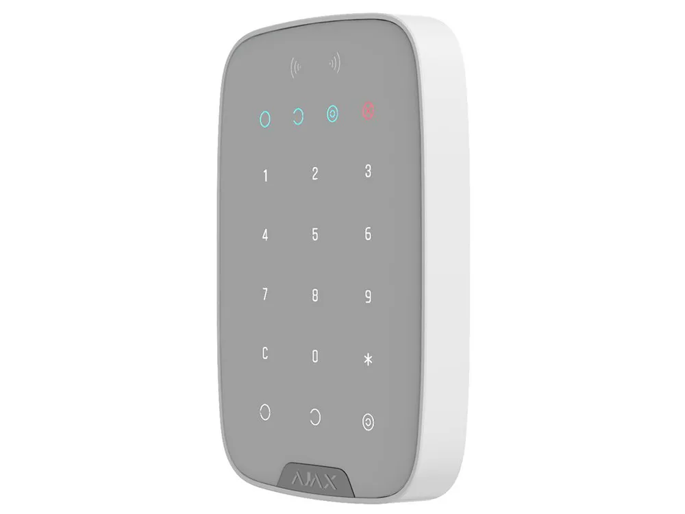 Tastatură tactilă fără fir Ajax KeyPad, Alb