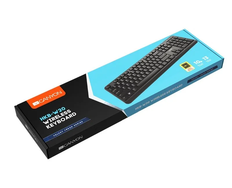 Клавиатура и мышь Canyon W20, Беспроводное, Чёрный