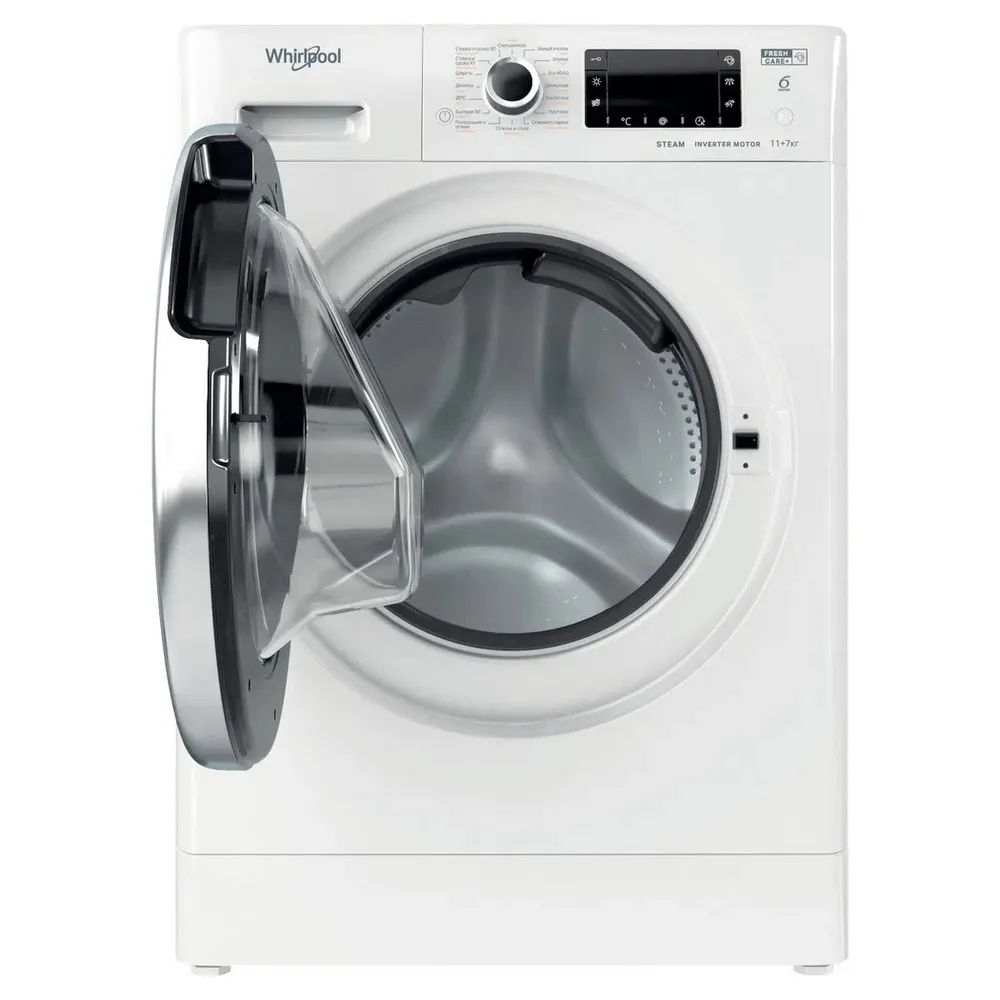 Mașină de spălat cu uscător Whirlpool FWDD 1171582 WBCV, 11kg, Alb