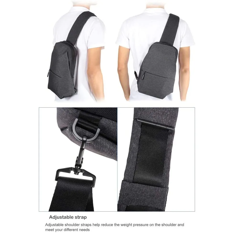 Rucsac zilnic Xiaomi Mi City Sling Bag, Poliester, Gri deschis