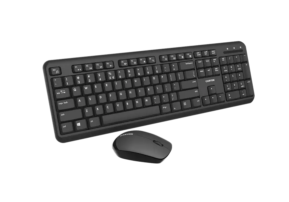 Клавиатура и мышь Canyon W20, Беспроводное, Чёрный