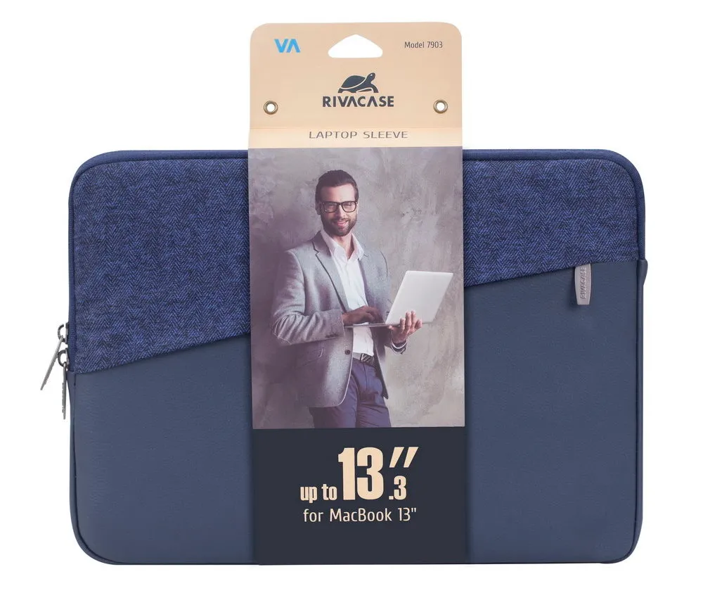 Geantă pentru Laptop RivaCase Egmont, 13.3", Polyester, Albastru