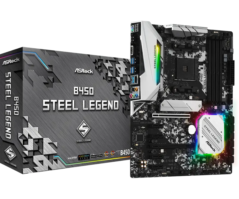 Материнская плата ASRock B450 STEEL LEGEND, AM4, AMD B450, ATX
