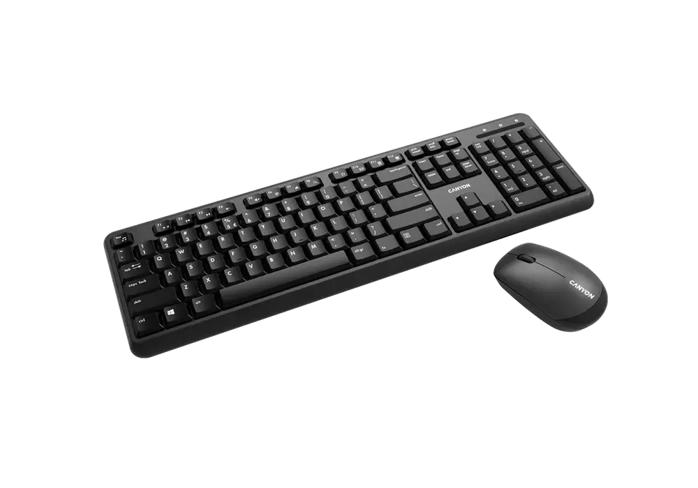 Клавиатура и мышь Canyon W20, Беспроводное, Чёрный
