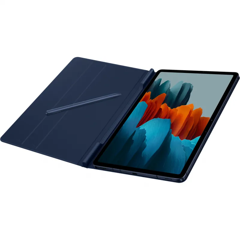 Husă pentru tabletă Samsung Tab S7 Book Cover, 11", Poliuretan, Albastru închis