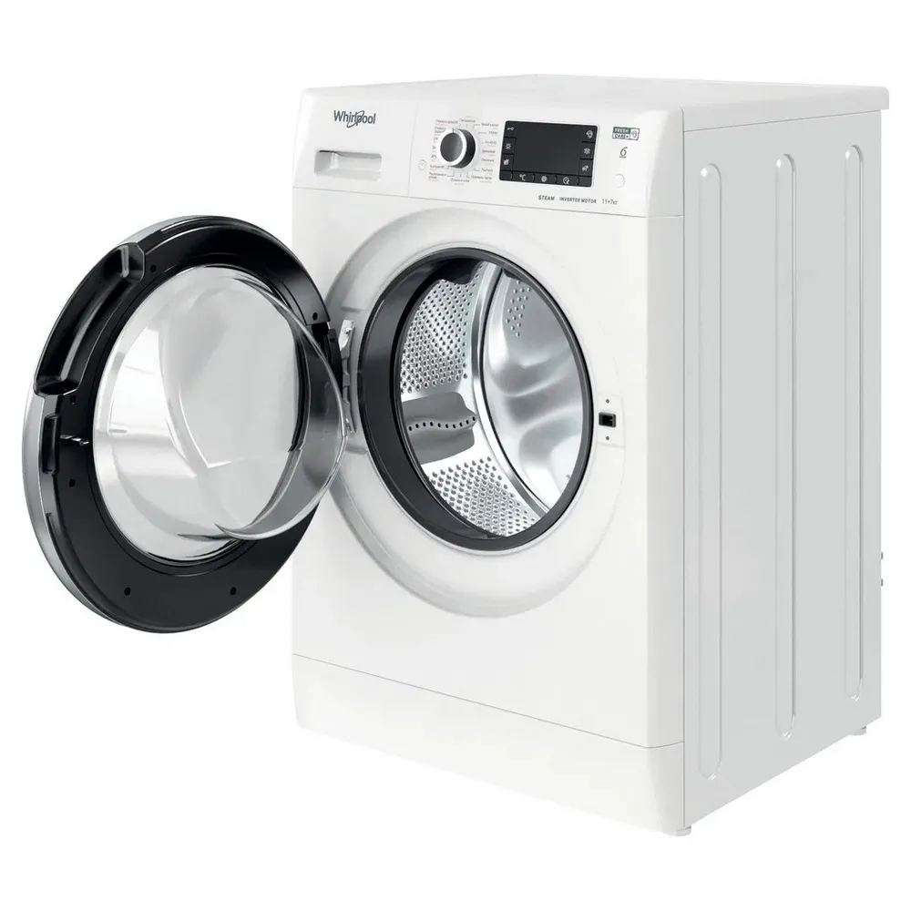 Mașină de spălat cu uscător Whirlpool FWDD 1171582 WBCV, 11kg, Alb