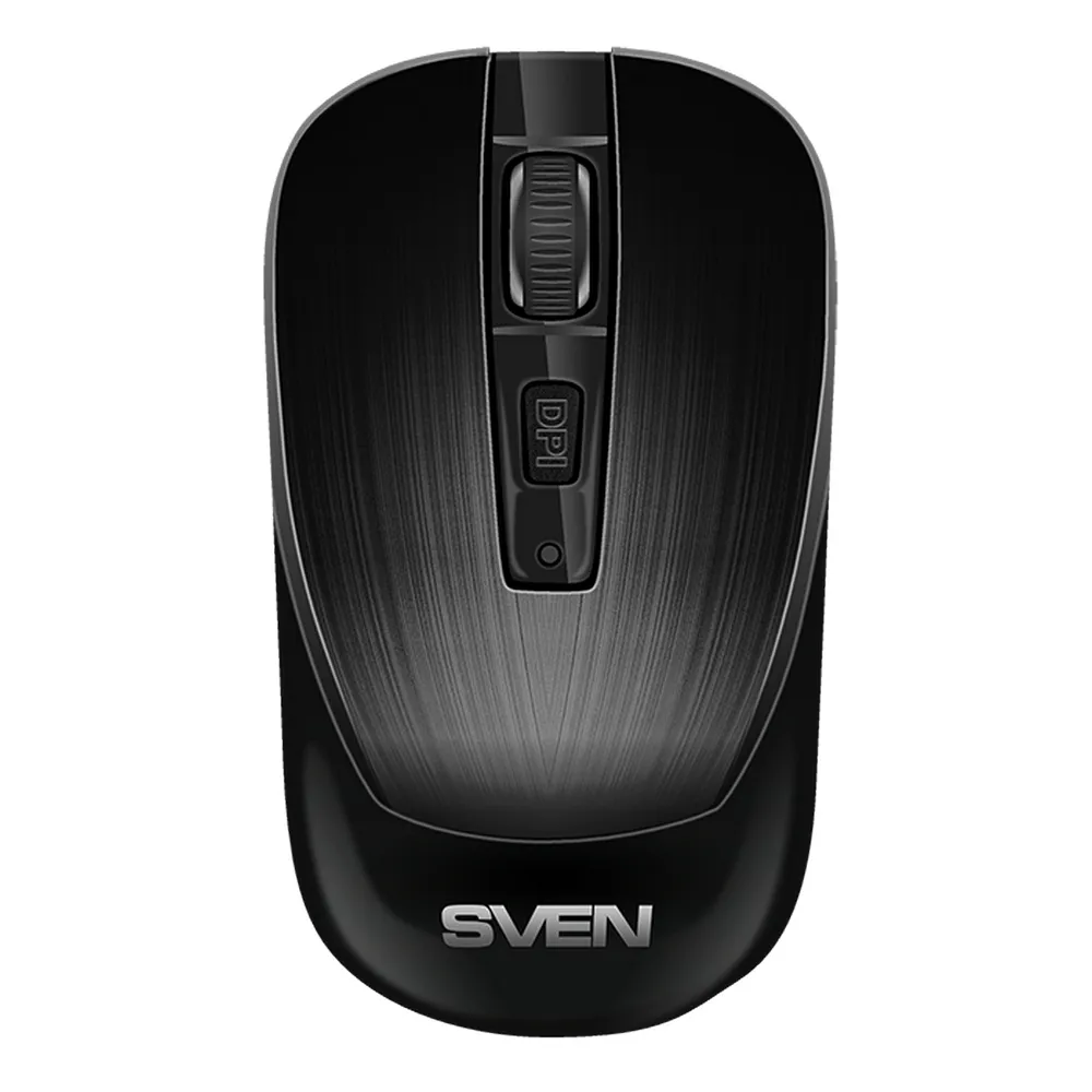 Wireless Mouse SVEN RX-380W, Optical, 800-1600 dpi, 6 buttons, Ambidextrous, 1xAA, Black