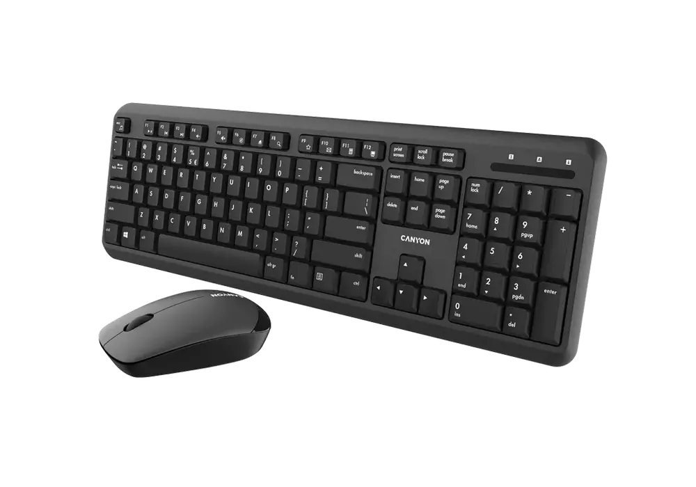 Клавиатура и мышь Canyon W20, Беспроводное, Чёрный