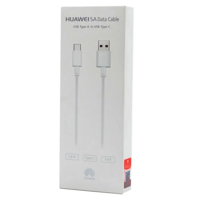 Кабель для зарядки и синхронизации Huawei AP71, USB Type-A/USB Type-C, 1м, Белый