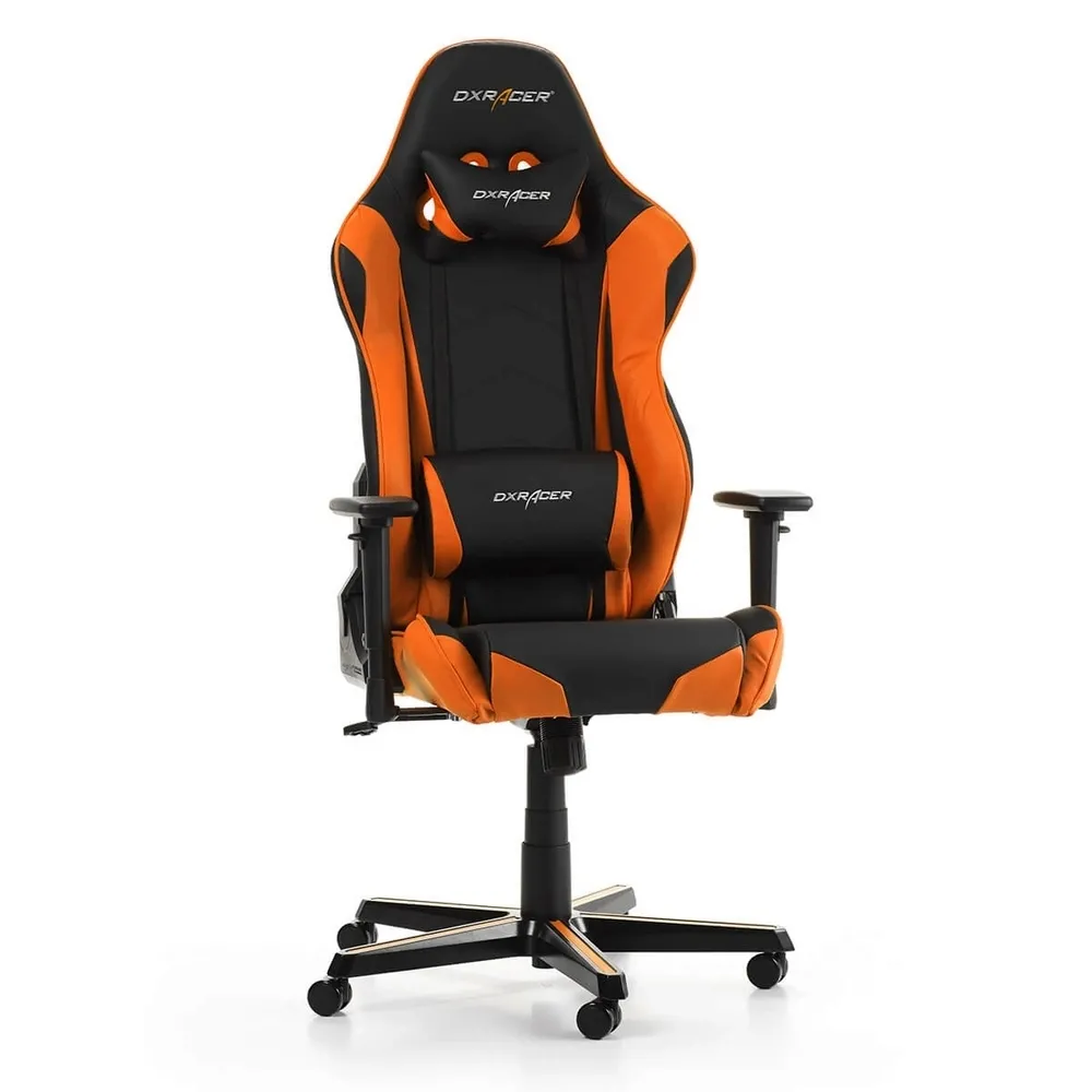 Scaun Gaming DXRacer Racing, PU Piele, Negru/Portocaliu