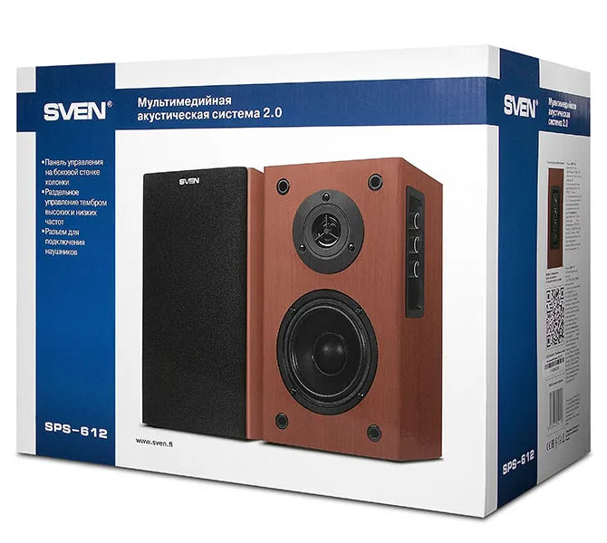 Boxe pentru calculator 2.0 SVEN SPS-612, Lemn