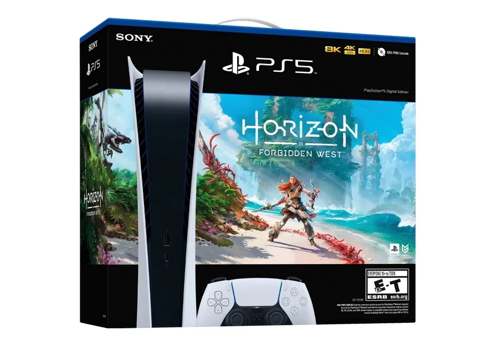 Consolă de jocuri SONY PlayStation 5 Digital Edition, Alb, "Horizon Forbidden West"