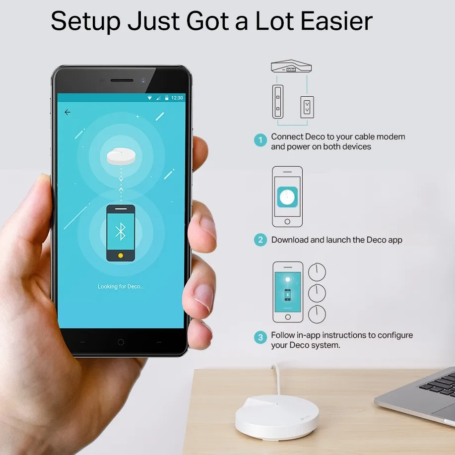 Домашняя Mesh Wi-Fi система TP-LINK Deco M5 (3-Pack), Белый