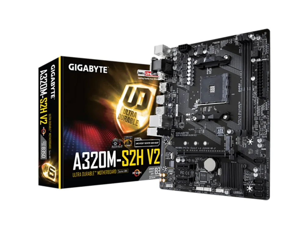 Материнская плата Gigabyte A320M-S2H V2, AM4, AMD B350, Micro-ATX