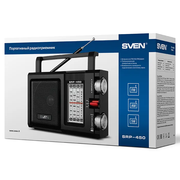Radio portabil SVEN SRP-450, Negru