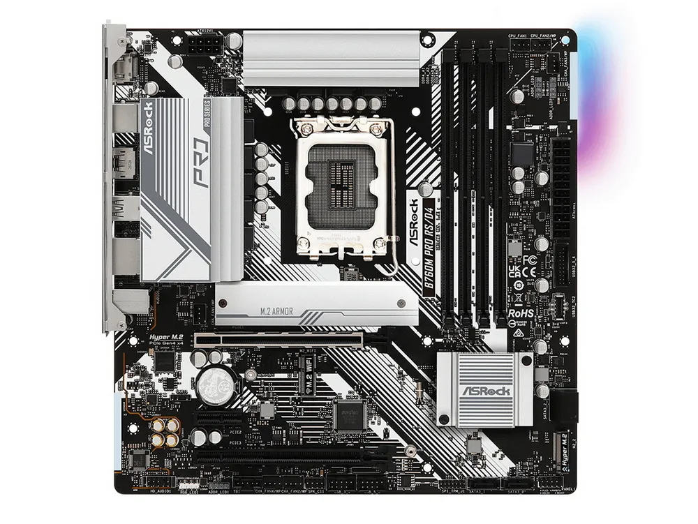 Материнская плата ASRock B760M Pro RS/D4, LGA1700, Intel B760, Micro-ATX