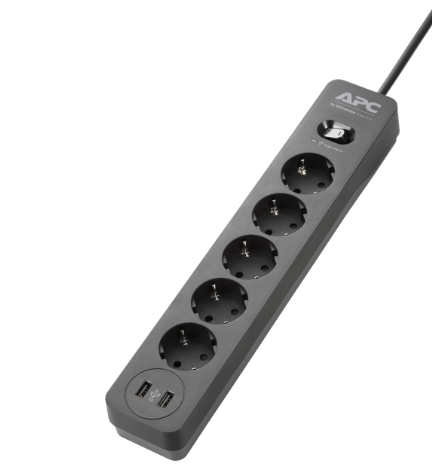 Prelungitor electric APC Essential SurgeArrest PME5U2B-RS, 5 Prize, 1,52m, Negru