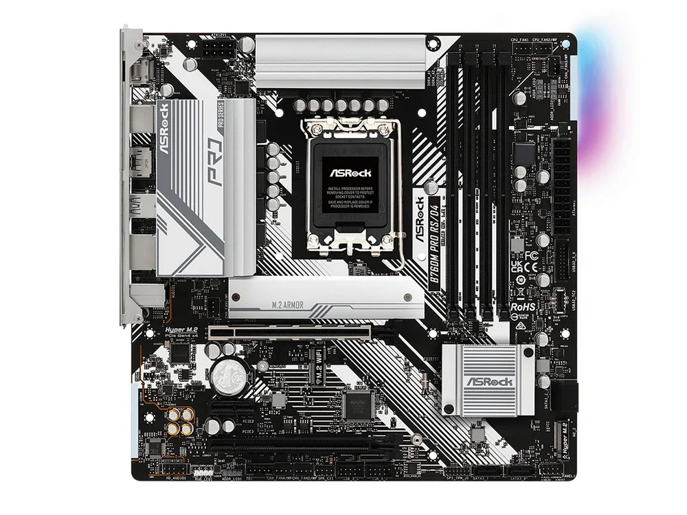 Материнская плата ASRock B760M Pro RS/D4, LGA1700, Intel B760, Micro-ATX