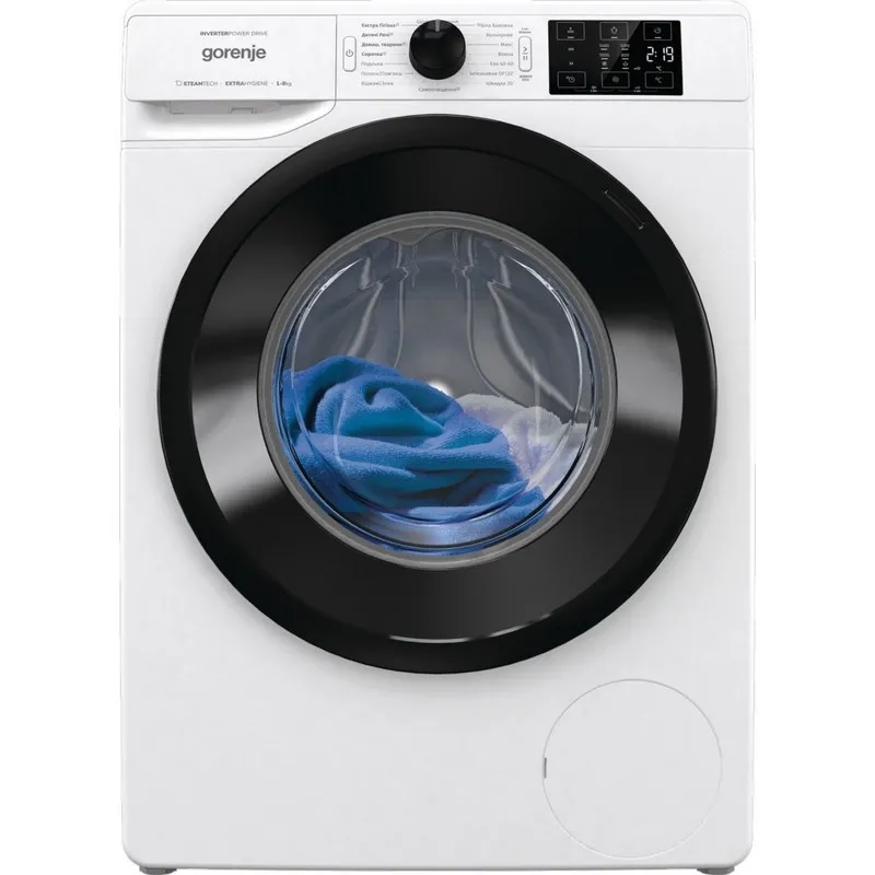 Mașină de spălat Gorenje WNEI84SDS/UA, 8kg, Alb