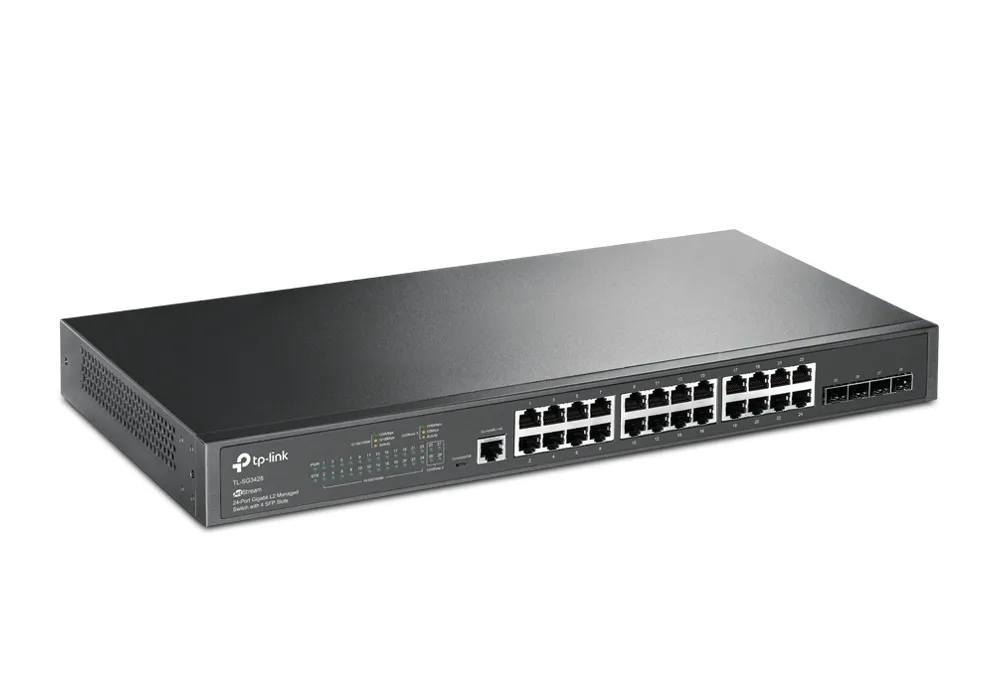 Сетевой коммутатор TP-LINK TL-SG3428, 24x 10/100/1000 Мбит/с, 4x SFP