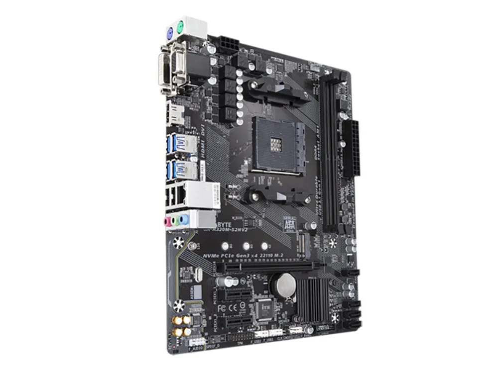 Материнская плата Gigabyte A320M-S2H V2, AM4, AMD B350, Micro-ATX