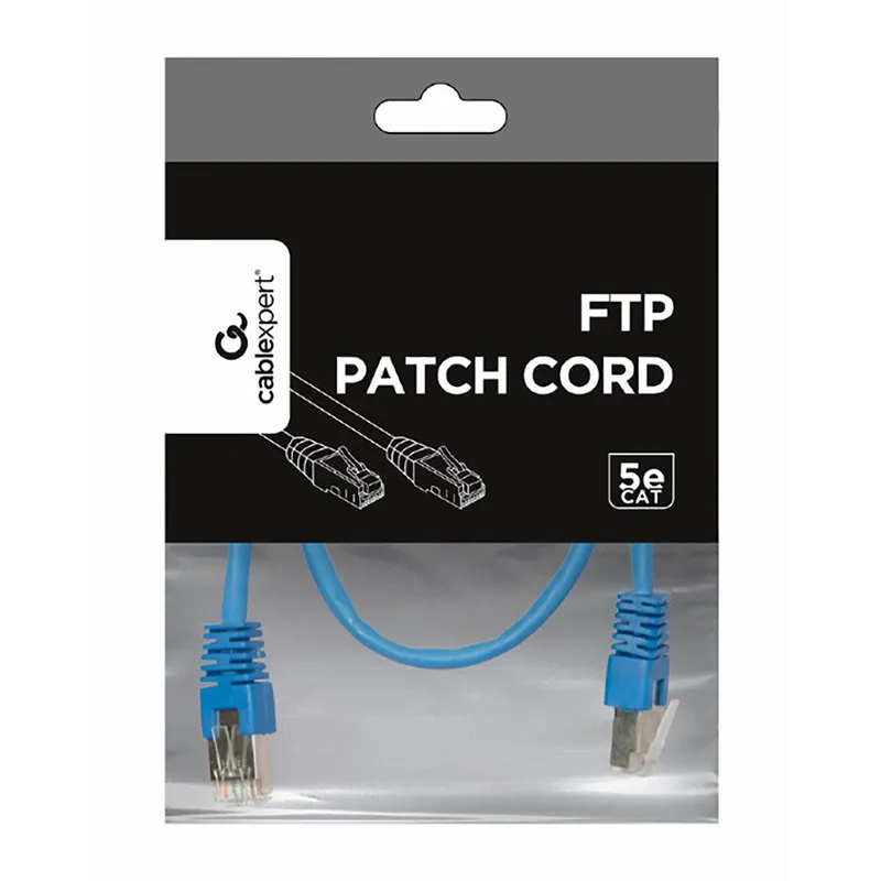 Patch cord Cablexpert PP22-0.5M/B, Cat5e FTP, 0,5m, Albastru