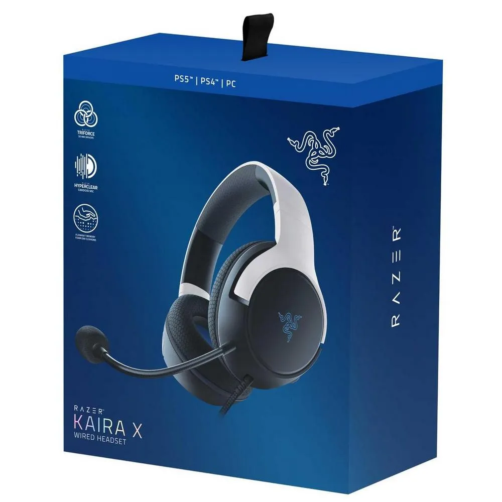 Gaming Headset Razer Kaira X, 50mm drivers, 20-20kHz, 32 Ohm, 96db, 283g, 1.3m, 3.5mm, White
