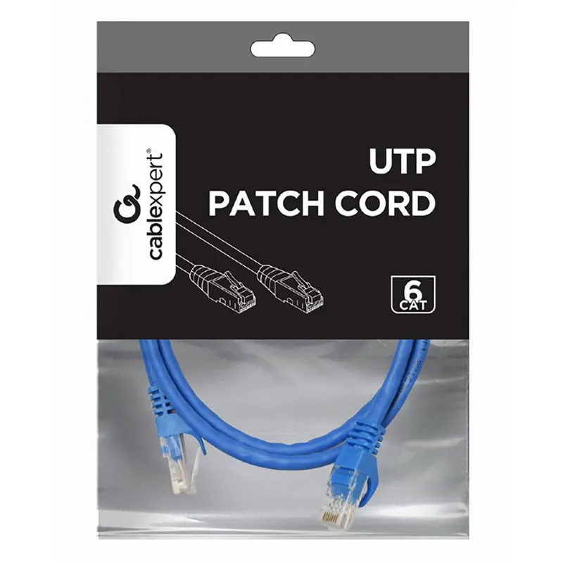 Patch cord Cablexpert PP6U-0.5M/B, Cat6 UTP, 0,5m, Albastru