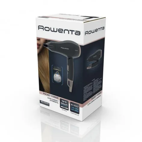 Фен Rowenta Pocket Power CV1720F0, 1200 Вт, Чёрный