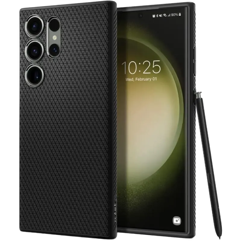 Чехол Spigen Samsung S23 Ultra, Liquid Air, Матовый черный