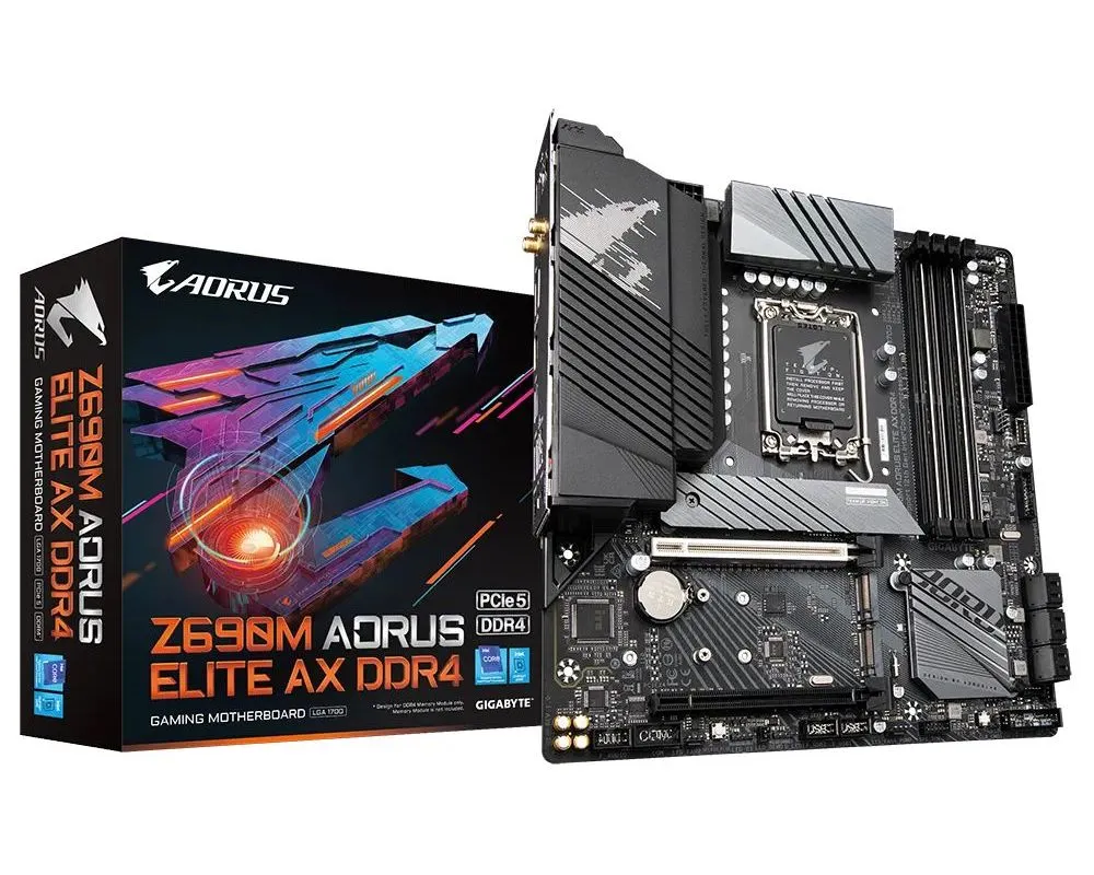 Материнская плата Gigabyte Z690M AORUS ELITE AX DDR4, LGA1700, Intel Z690, ATX