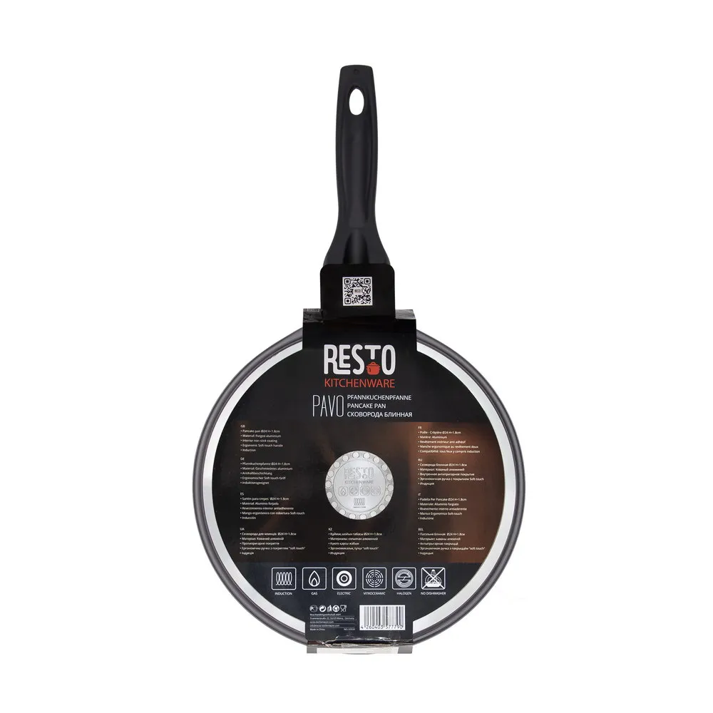 Блинная сковорода RESTO 93034, 24см, Чёрный