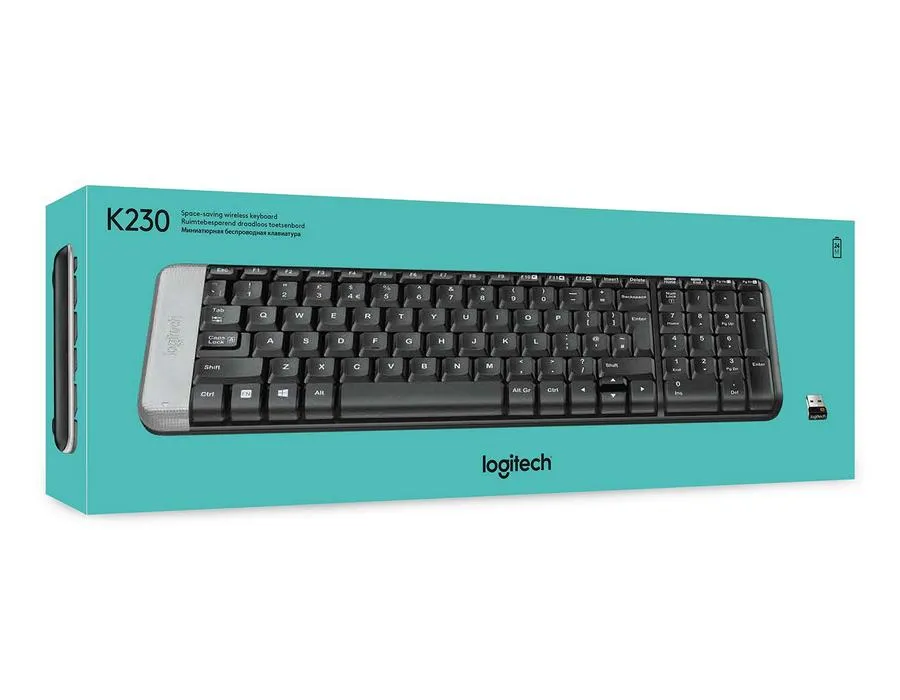 Клавиатура Logitech K230, Беспроводное, Чёрный