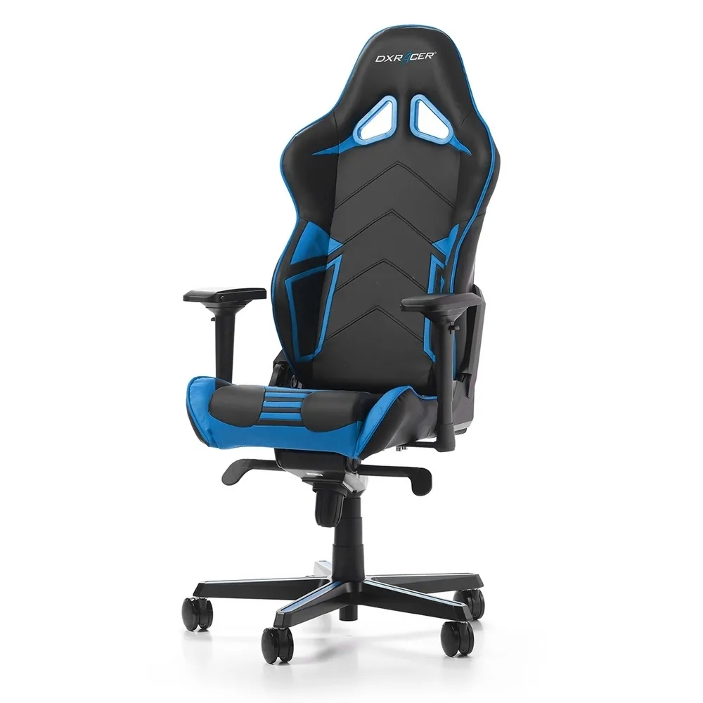 Scaun Gaming DXRacer Racing Pro, PU Piele, Negru/Albastru