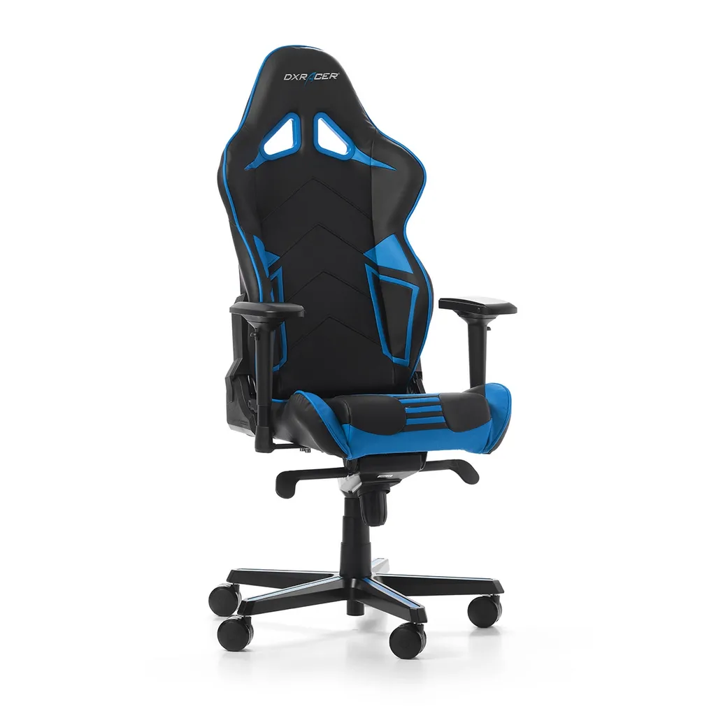Scaun Gaming DXRacer Racing Pro, PU Piele, Negru/Albastru