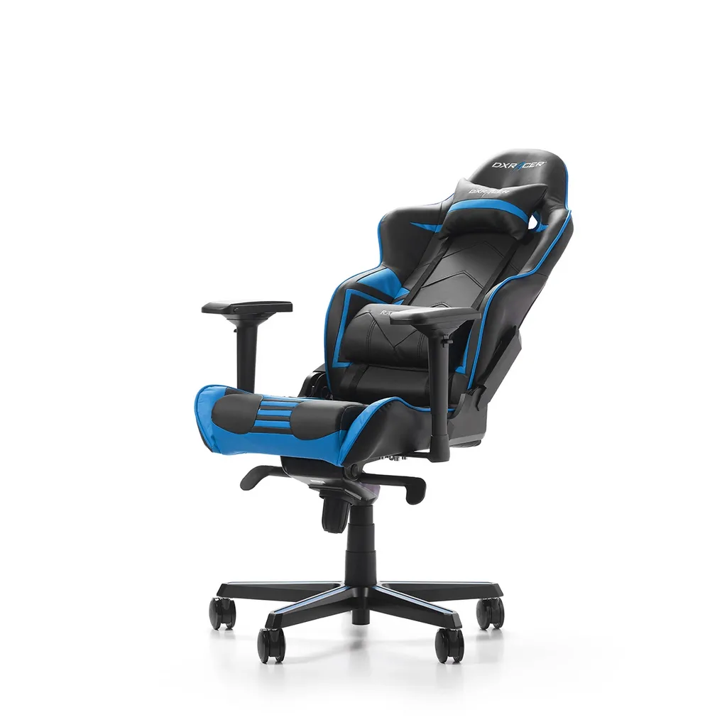 Scaun Gaming DXRacer Racing Pro, PU Piele, Negru/Albastru