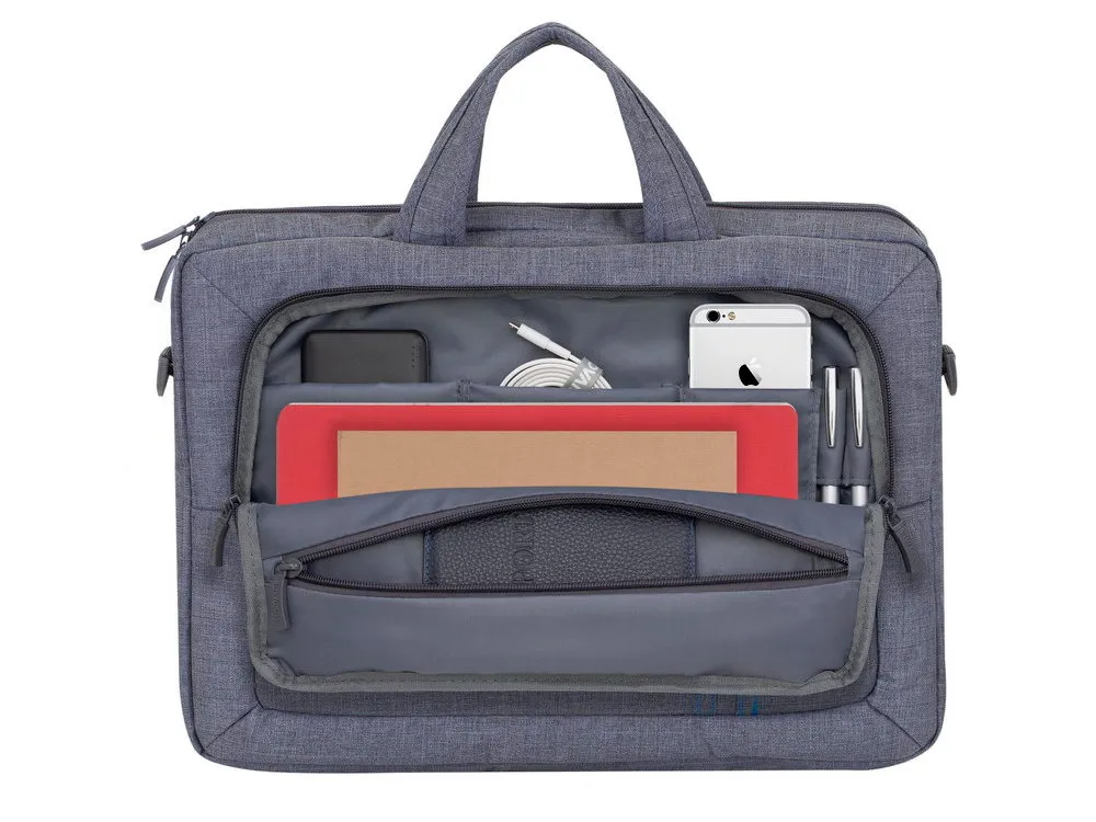 Geantă pentru Laptop RivaCase Alpendorf, 15.6", Poliester, Gri
