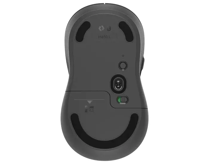 Wireless Mouse Logitech M650 L Signature, Optical, 400-4000 dpi, 5 buttons, 1xAA, 2.4GHz/BT, Black