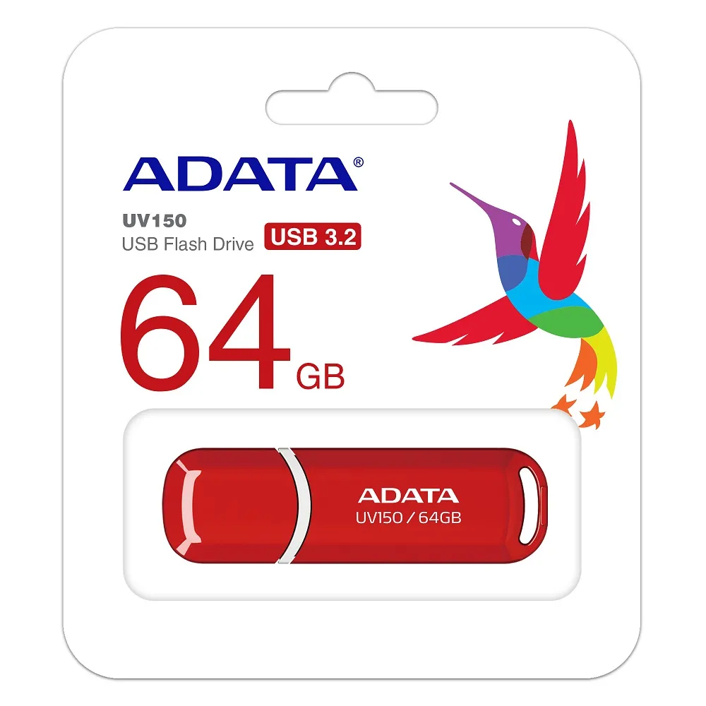 USB Flash накопитель ADATA UV150, 64Гб, Красный