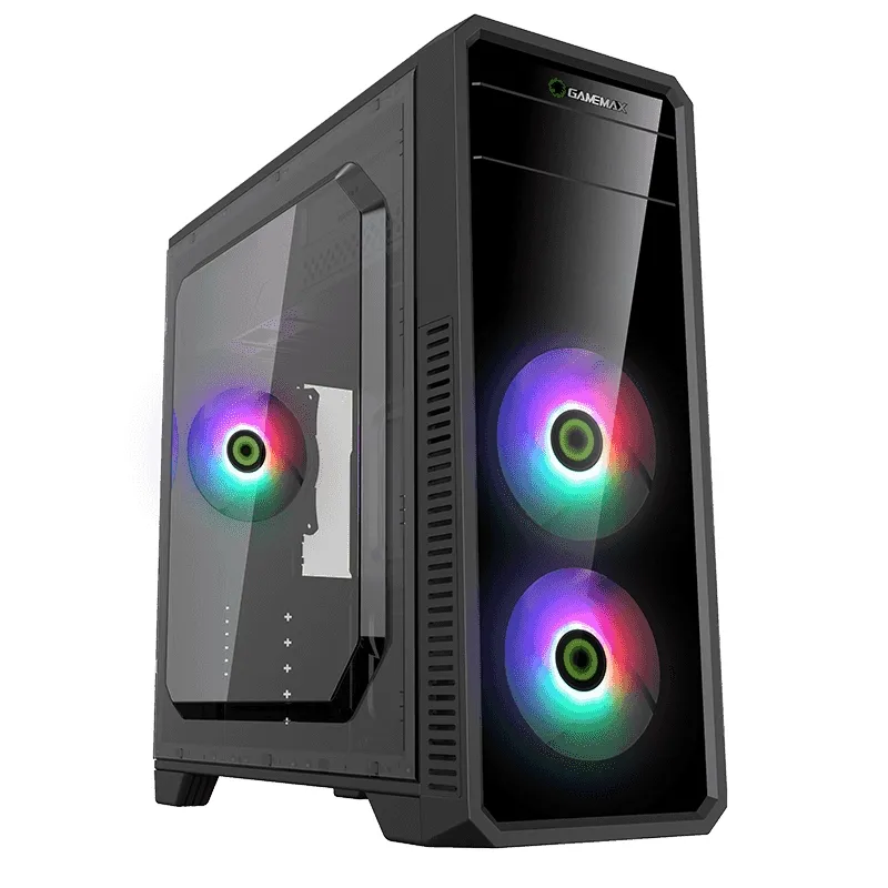Carcasă PC Gamemax G561-FRGB, Midi-Tower, ATX, Negru
