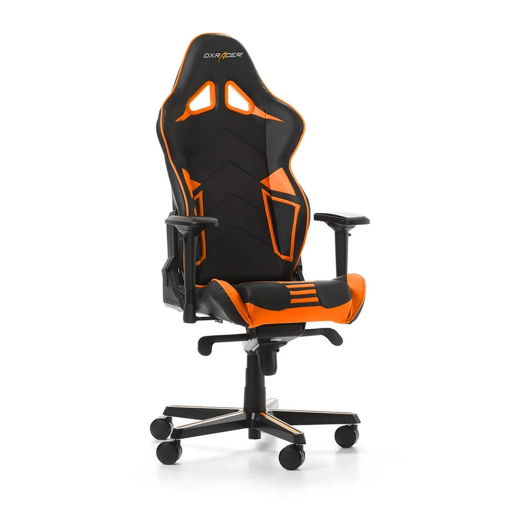 Scaun Gaming DXRacer Racing Pro, PU Piele, Negru/Portocaliu