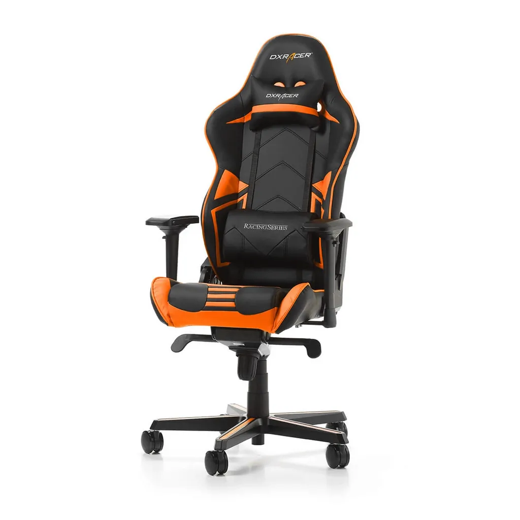 Scaun Gaming DXRacer Racing Pro, PU Piele, Negru/Portocaliu