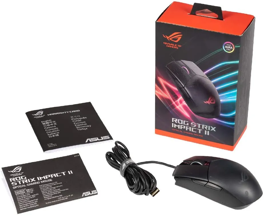Игровая мышь ASUS ROG Strix Impact II, Чёрный