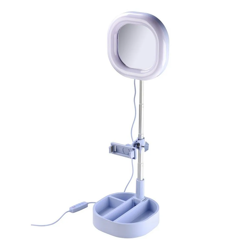Lampă circulară Cellularline Selfie Ring Mirror - Universale, Albastru