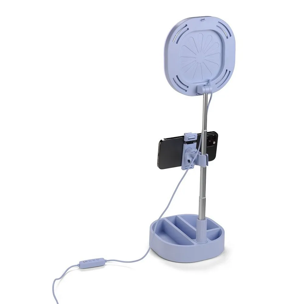 Lampă circulară Cellularline Selfie Ring Mirror - Universale, Albastru