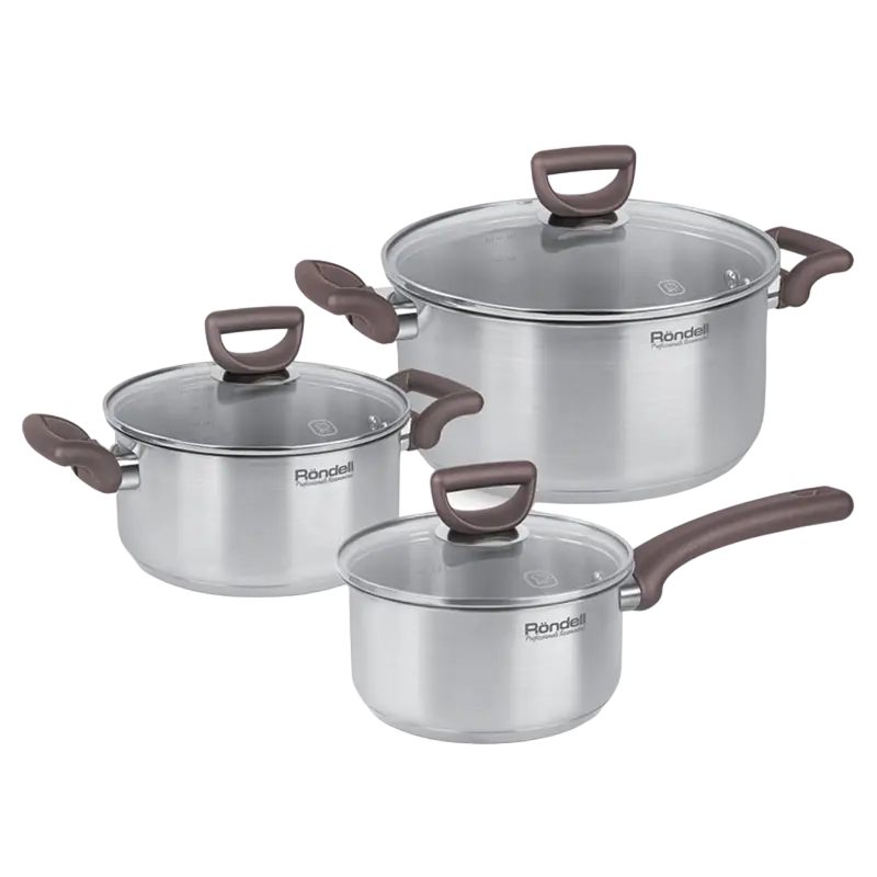 Набор кастрюль Rondell RDS-1324, 4,8л, Нержавеющая сталь