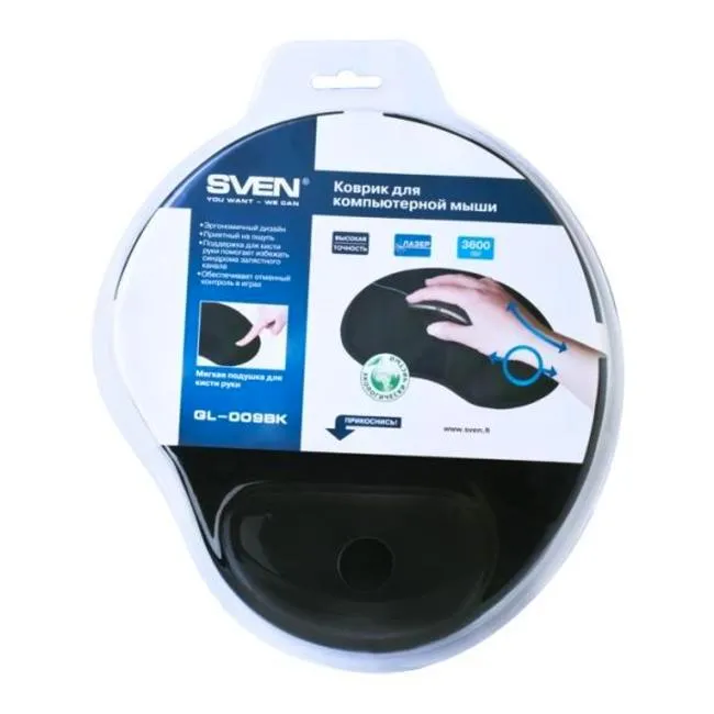 Mouse Pad SVEN GL-009BK, 250mm x 220mm, Negru