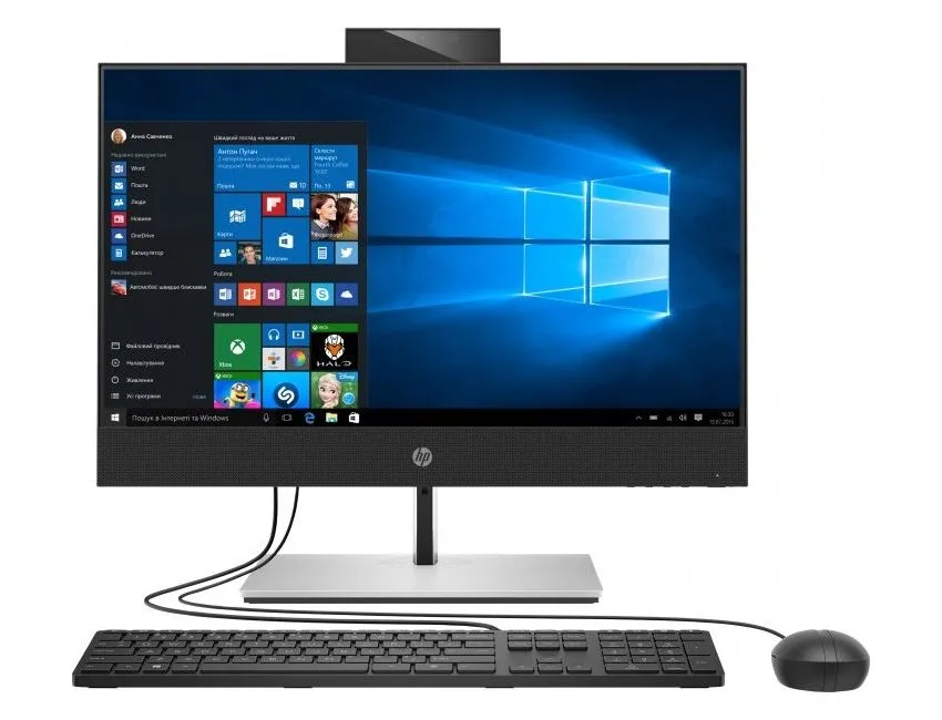Computer All-in-One HP ProOne 400 G6, 23,8", Intel Core i7-11700T, 8GB/512GB, FreeDOS, Negru