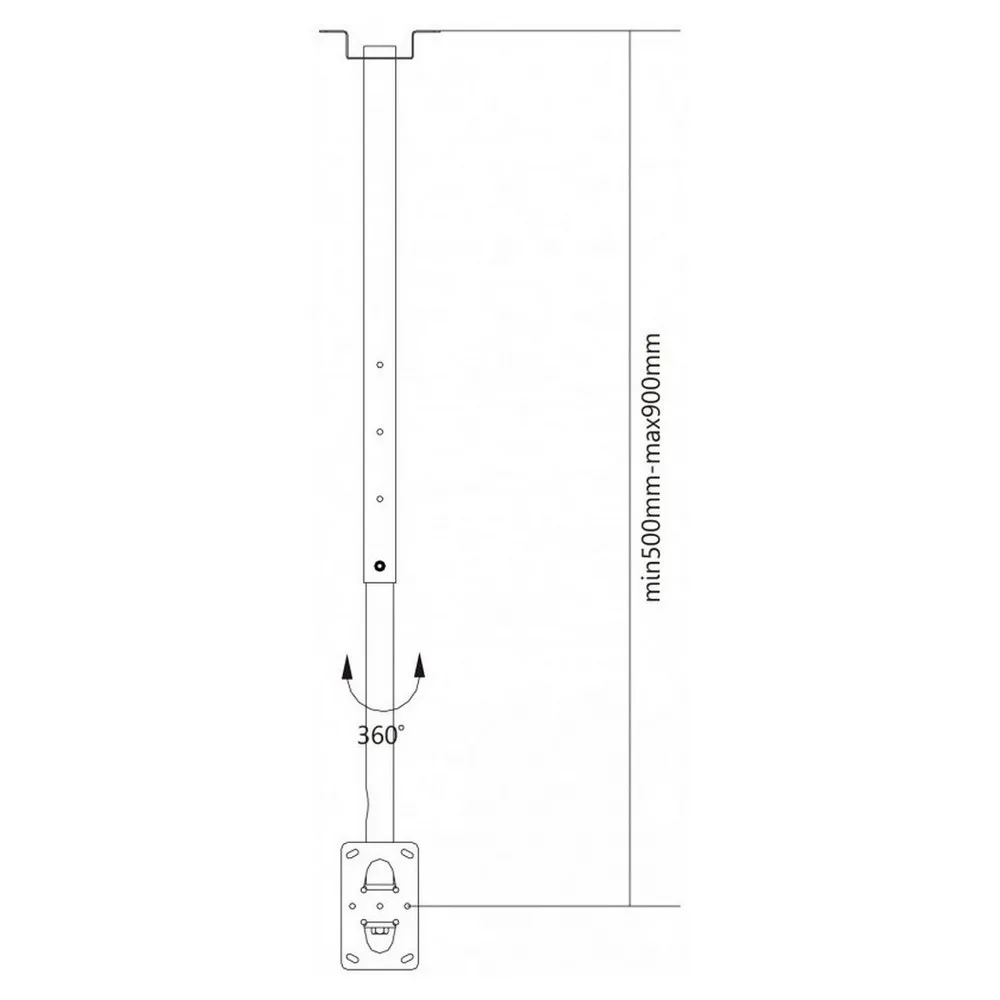 Suport pentru tavan Reflecta Pallas Extend 90, Argintiu