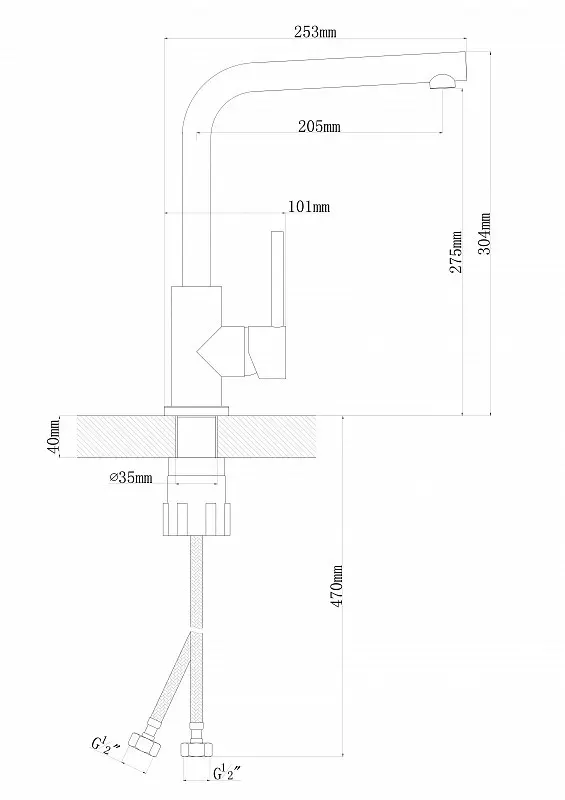 Смеситель для кухни Florentina DELTA Коричневый